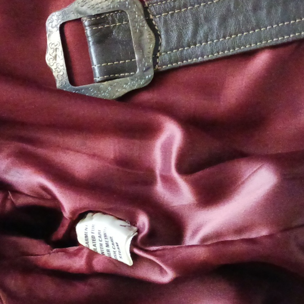 Leather jacket with simulated fur. Size 8 from Macy's